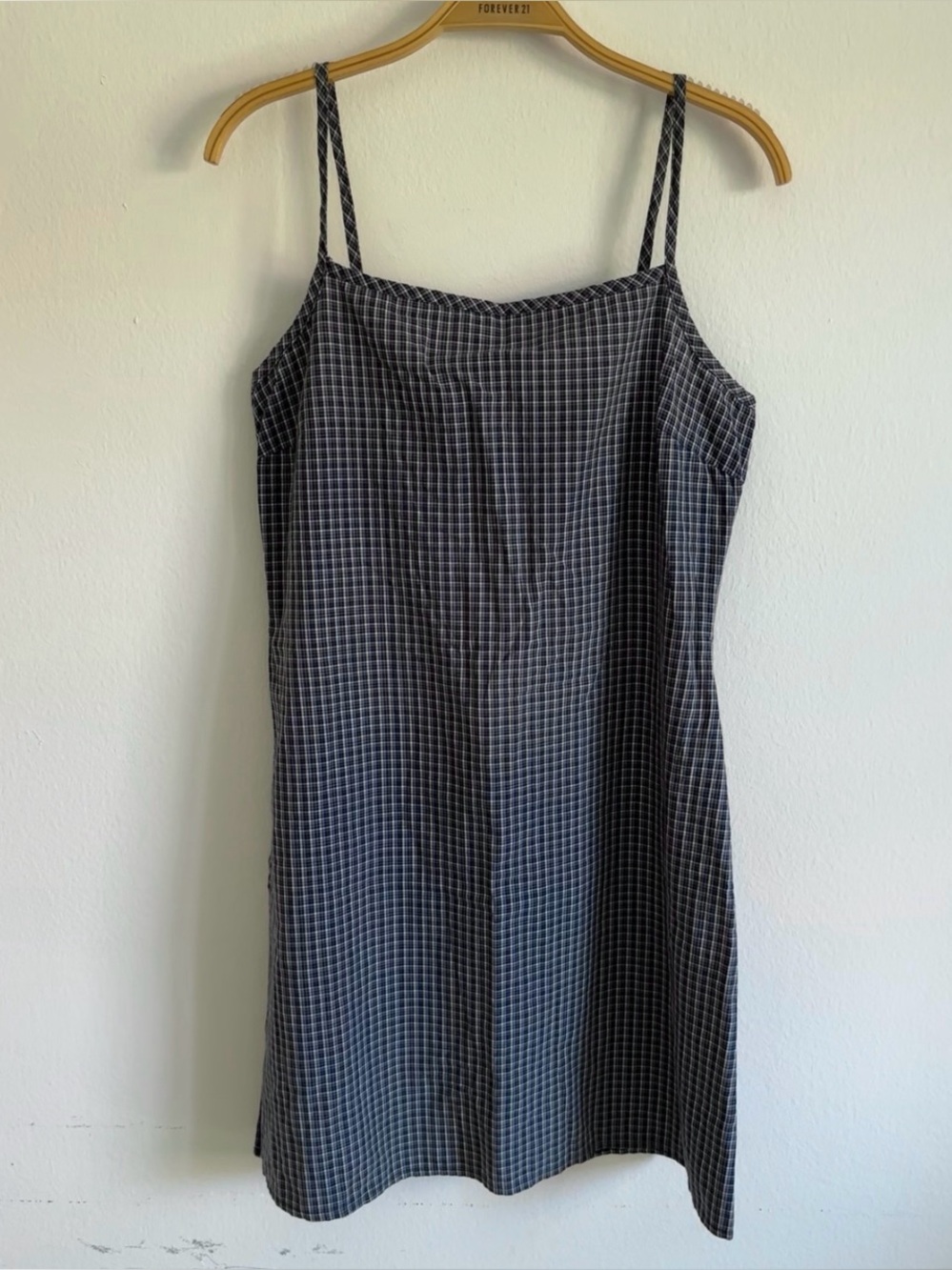 Vintage Y2K Pimkie Dress Mini Gingham Plaid Blue White Cottage Core Fairy Picnic